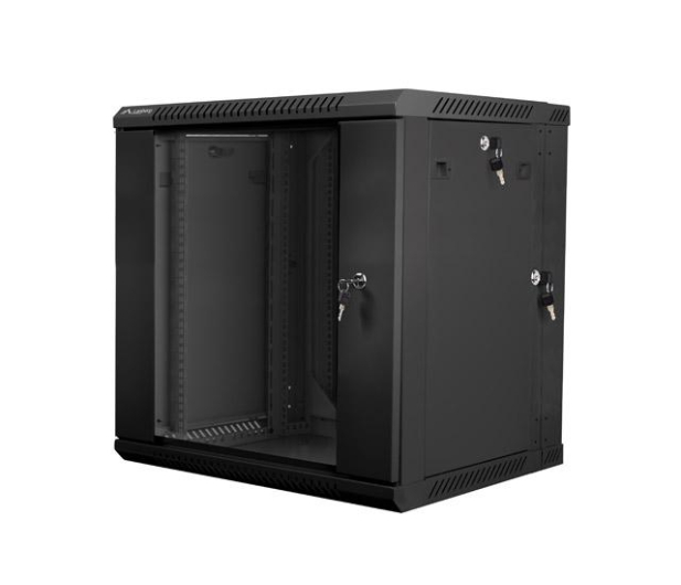 Lanberg Wisząca 19" 12U 600x600mm dwusekcyjna (czarna) - 455649 - zdjęcie 4